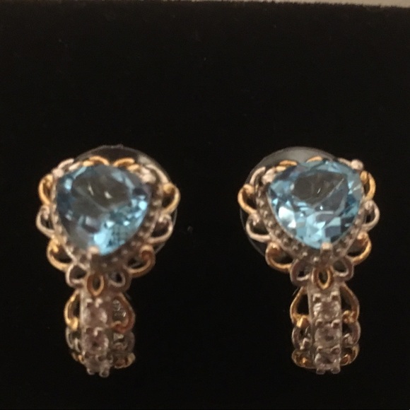 🦋Electric Blue Topaz Earrings🦋 - Picture 2 of 8